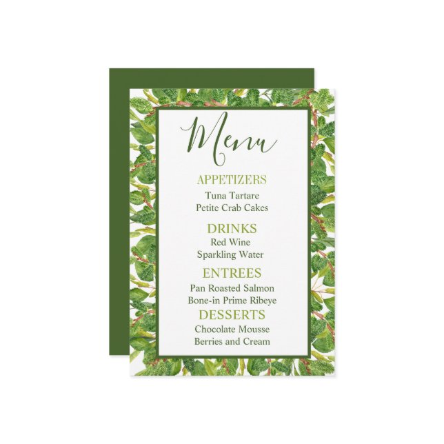 Menú Boda de color de agua moderno (Anverso/Reverso In Situ)