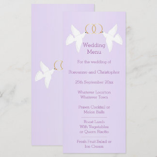 Menú Boda de color Lilac