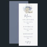 Menú Boda de conchas azules en la playa costera<br><div class="desc">Menú boda de mariscos azules de la playa.</div>