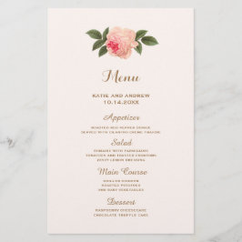 Menú Boda de coral y oro