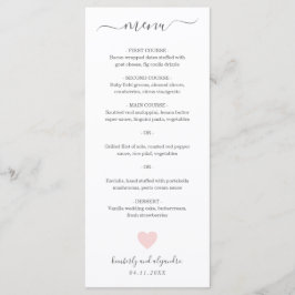 Menú Boda de Corazón Rosa Lindo