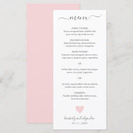 Menú Boda de Corazón Rosa Lindo