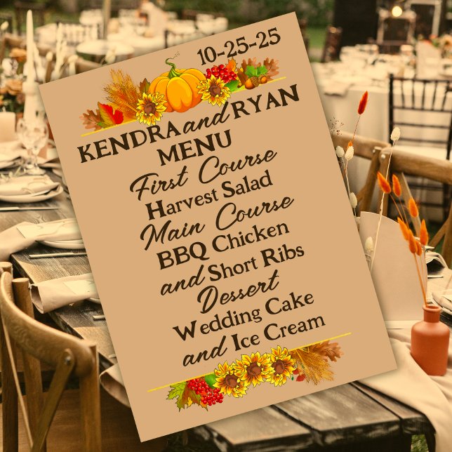 Menú Boda de cosecha de otoño de agricultores (Subido por el creador)