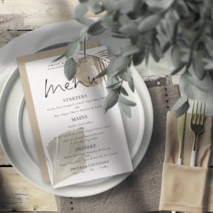 Menú Boda de crema de gramática Boho Pampas