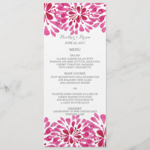 Menú Boda de crisantemo de color rosa
