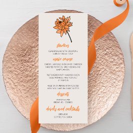 Menú Boda de crisantemo minimalista