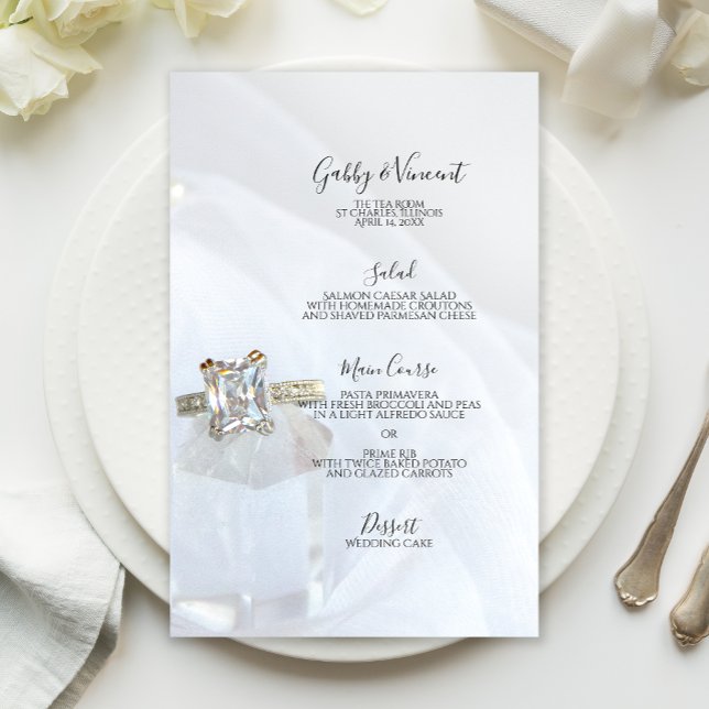 Menú Boda de cristal del pilar cuadrado del anillo (Subido por el creador)
