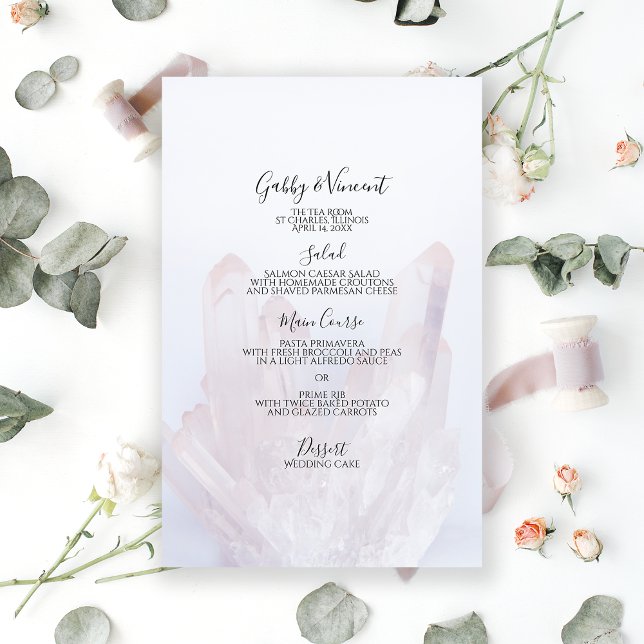 Menú Boda de cristales púrpura de lavanda ligera (Subido por el creador)