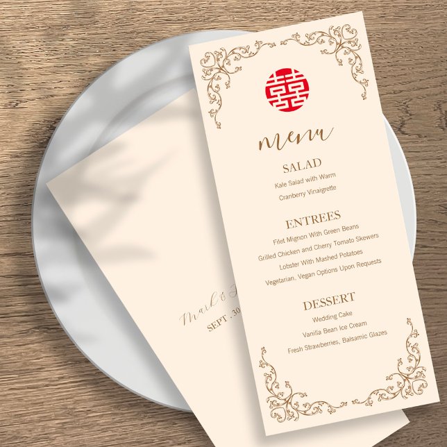 Menú Boda de cuadro floreciente de vintage (Subido por el creador)