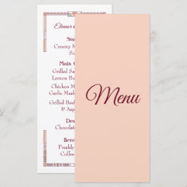 Menú Boda de cuento de hadas Art Deco