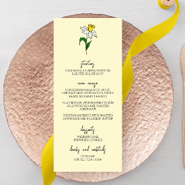 Menú Boda de Daffodil minimalista
