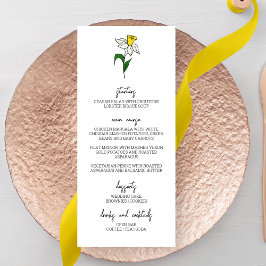 Menú Boda de Daffodil minimalista