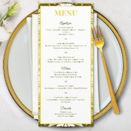 Menú Boda de Damasco Dorado Verde