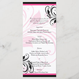 Menú Boda de desplazamiento floral negro y rosa os