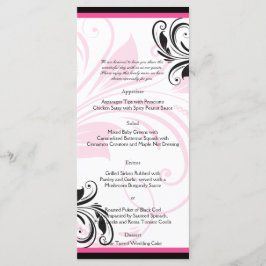Menú Boda de desplazamiento floral negro y rosa os