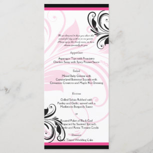 Menú Boda de desplazamiento floral negro y rosa os