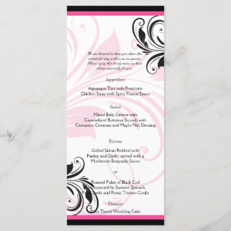 Menú Boda de desplazamiento floral negro y rosa os