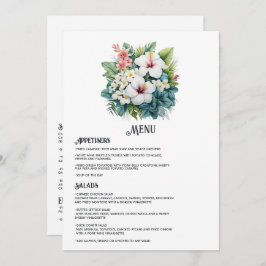 Menú Boda de destino de acuarela Hawái