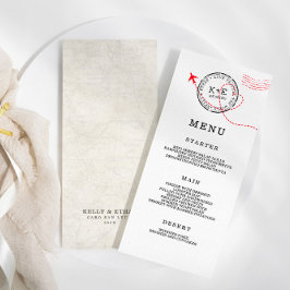 Menú Boda de destino de mapa de Beige