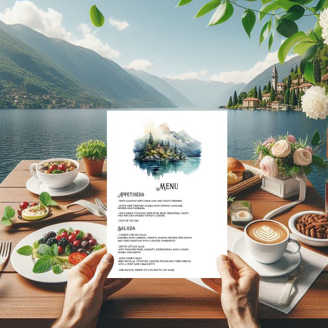 Menú Boda de destino italiano del lago Como (Lake Como)