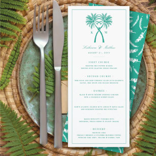 Menú Boda de destino tropical de palmeras nubladas