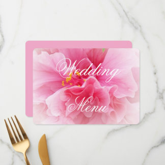 Menú Boda de diseño floral rosa