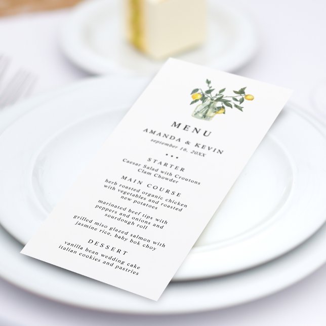 Menú Boda de Disposición de Limón de Verano (Subido por el creador)