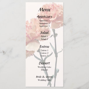 Menú Boda de dos claveles rosados y rosados