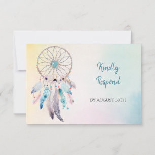 Menú Boda de Dreamcatcher Colors Pastel RSVP