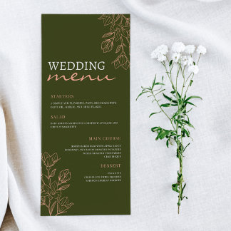 Menú Boda de Elegancia Sencilla Verde Flor