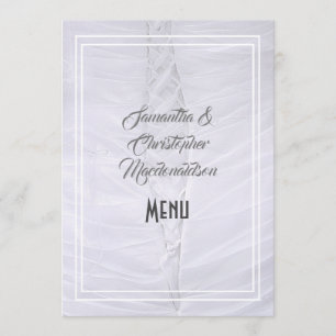 Menú boda de encaje blanco
