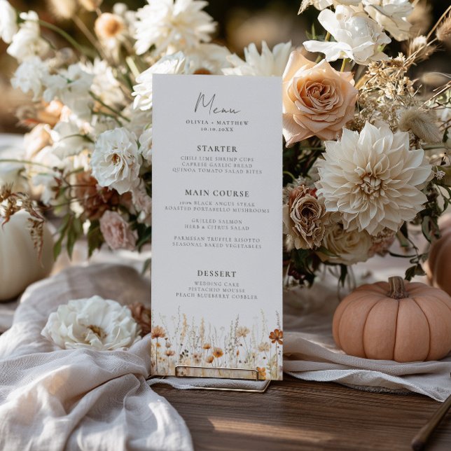 Menú Boda de ensueño con flores silvestres de otoño (Subido por el creador)