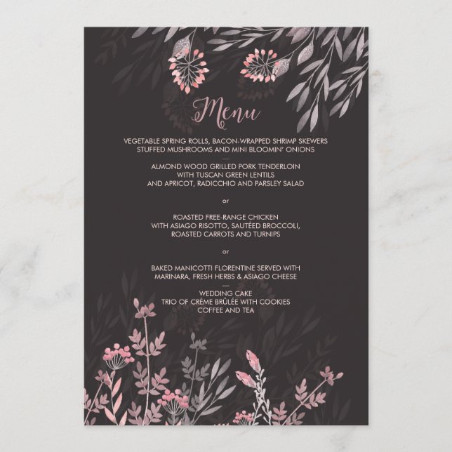 Menú Boda de ensueño de la noche del verano (Anverso)