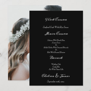 Menú Boda de escritura de caligrafía de fotografía eleg