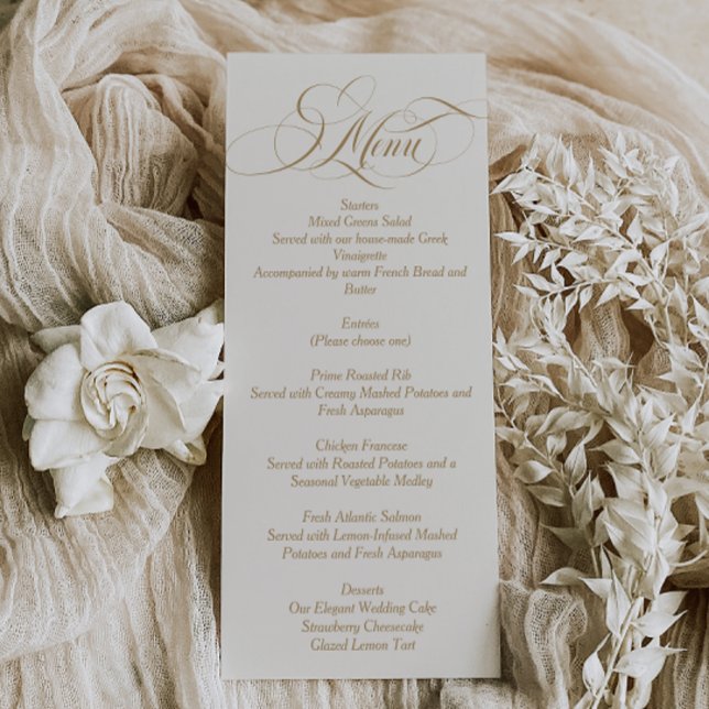 Menú Boda de escritura simple elegante de marfil (Subido por el creador)