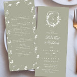 Menú boda de escudo de vintage clásico de color verde s<br><div class="desc">parte de la gran colección</div>