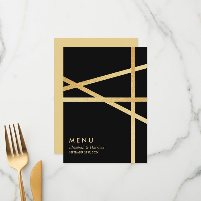 Menú Boda de estilo geométrico con efecto de Relieve me (Anverso/Reverso In Situ)