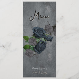 Menú Boda de estilo gótico floral oscuro