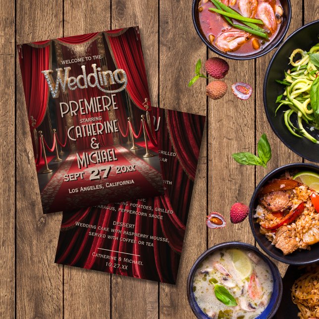 Menú Boda de estreno de alfombra roja de Hollywood (Subido por el creador)