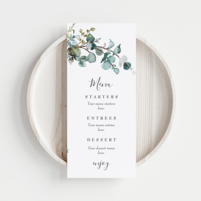 Menú Boda de Eucalyptus Greenery (Subido por el creador)