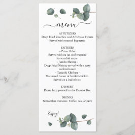 Menú Boda de Eucalyptus Greenery