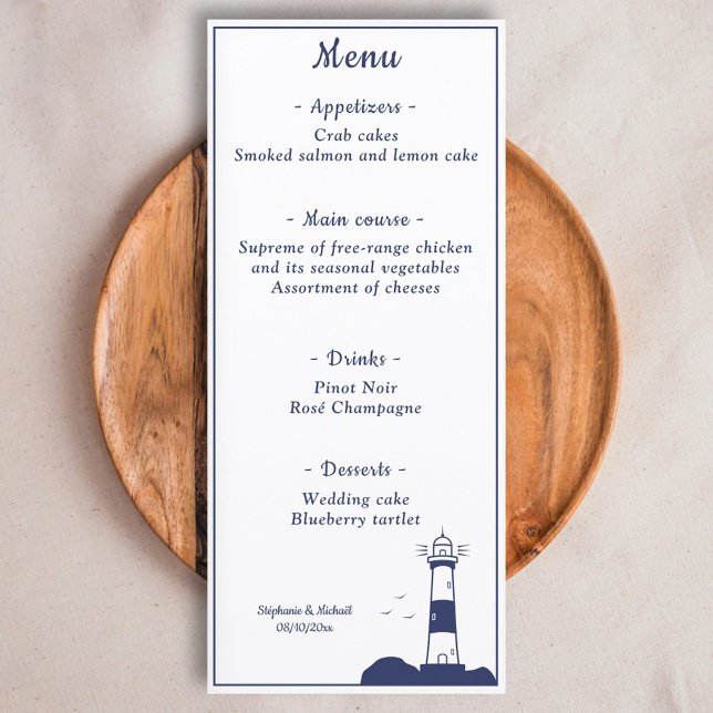 Menú Boda de faro (Lighthouse Wedding Menu)
