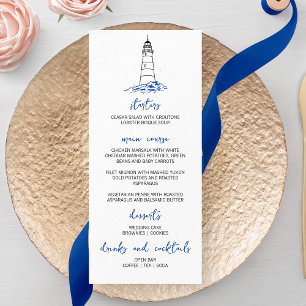 Menú Boda de faro minimalista