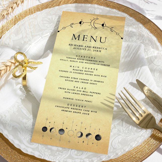 Menú Boda de Fases de la Luna Crescente Celestial Vinta (Subido por el creador)