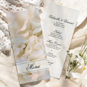 Menú Boda de flor de canal blanco