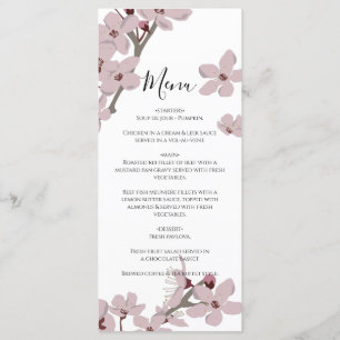 Menú Boda de Flor de Cerezo Floral Elegante