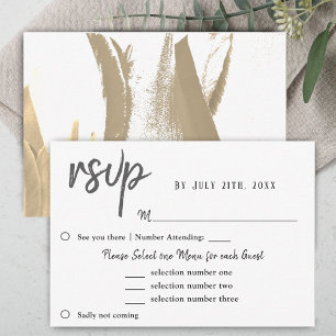 Menú Boda de flor Tulip Elección RSVP Golden