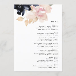 Menú Boda de Floración de la Marina de Acuarela Románti