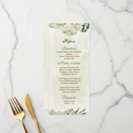 Menú Boda de flores blancas de marfil