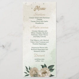 Menú boda de flores de champán